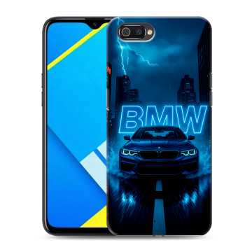 Силиконовый противоударный чехол на Realme C2 с принтом BMW БМВ Силиконовый противоударный чехол на Realme C2 с принтом BMW БМВ