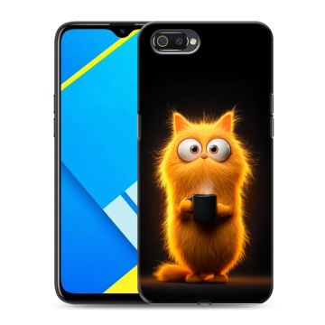 Силиконовый противоударный чехол на Realme C2 с принтом Смешной кот Силиконовый противоударный чехол на Realme C2 с принтом Смешной кот
