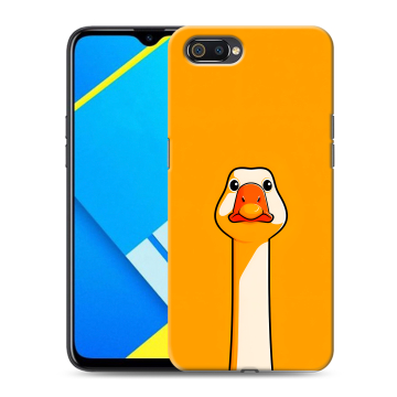 Силиконовый противоударный чехол на Realme C2 с принтом Смешная утка Силиконовый противоударный чехол на Realme C2 с принтом Смешная утка