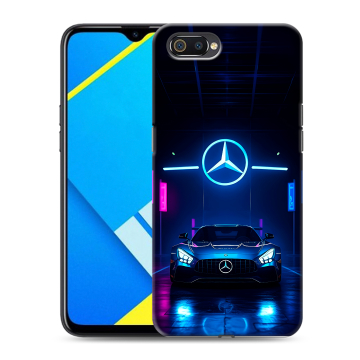 Силиконовый противоударный чехол на Realme C2 с принтом Mercedes Мерседес Силиконовый противоударный чехол на Realme C2 с принтом Mercedes Мерседес