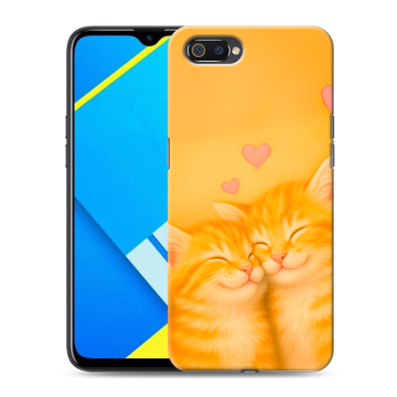 Силиконовый противоударный чехол на Realme C2 с принтом Милые котята Силиконовый противоударный чехол на Realme C2 с принтом Милые котята