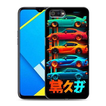 Силиконовый противоударный чехол на Realme C2 с принтом машины тачки Силиконовый противоударный чехол на Realme C2 с принтом машины тачки