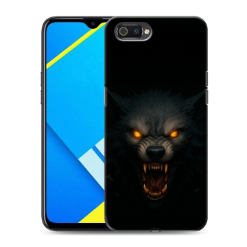 Силиконовый противоударный чехол на Realme C2 с принтом Волк Силиконовый противоударный чехол на Realme C2 с принтом Волк