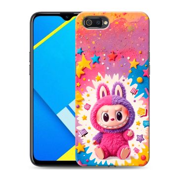 Силиконовый противоударный чехол на Realme C2 с принтом Labubu Лабубу Силиконовый противоударный чехол на Realme C2 с принтом Labubu Лабубу