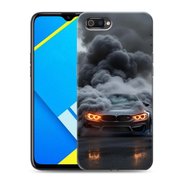 Силиконовый противоударный чехол на Realme C2 с принтом BMW БМВ