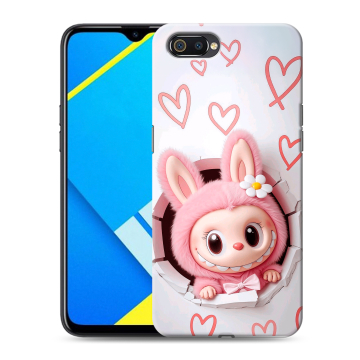 Силиконовый противоударный чехол на Realme C2 с принтом Labubu Лабубу Силиконовый противоударный чехол на Realme C2 с принтом Labubu Лабубу