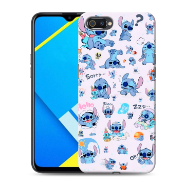 Силиконовый противоударный чехол на Realme C2 с принтом Лило и Стич Силиконовый противоударный чехол на Realme C2 с принтом Лило и Стич