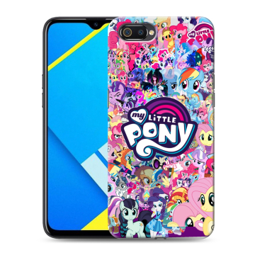 Силиконовый противоударный чехол на Realme C2 с принтом My little pony Дружба чудо Силиконовый противоударный чехол на Realme C2 с принтом My little pony Дружба чудо
