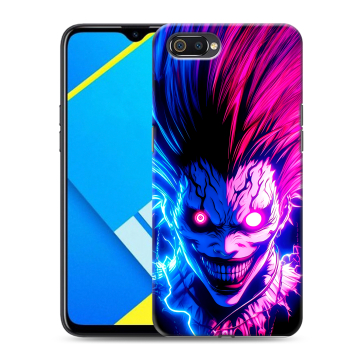 Силиконовый противоударный чехол на Realme C2 с принтом Death note Тетрадь смерти Силиконовый противоударный чехол на Realme C2 с принтом Death note Тетрадь смерти
