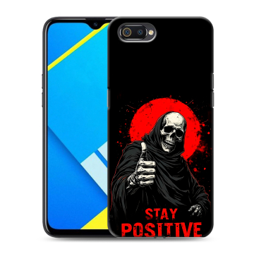 Силиконовый противоударный чехол на Realme C2 с принтом смешной скелет Силиконовый противоударный чехол на Realme C2 с принтом смешной скелет