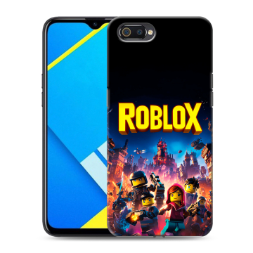 Силиконовый противоударный чехол на Realme C2 с принтом Roblox Роблокс Силиконовый противоударный чехол на Realme C2 с принтом Roblox Роблокс