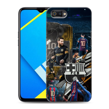 Силиконовый противоударный чехол на Realme C2 с принтом Messi Barcelona Силиконовый противоударный чехол на Realme C2 с принтом Messi Barcelona