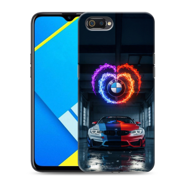 Силиконовый противоударный чехол на Realme C2 с принтом BMW БМВ Силиконовый противоударный чехол на Realme C2 с принтом BMW БМВ