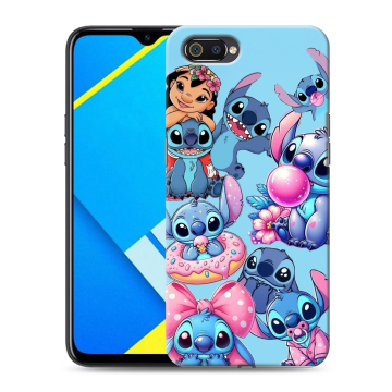 Силиконовый противоударный чехол на Realme C2 с принтом Лило и Стич Силиконовый противоударный чехол на Realme C2 с принтом Лило и Стич
