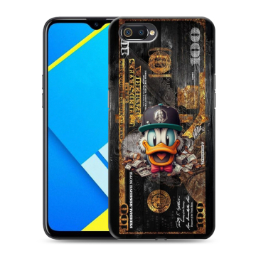 Силиконовый противоударный чехол на Realme C2 с принтом Дональд Дак Доллар Силиконовый противоударный чехол на Realme C2 с принтом Дональд Дак Доллар