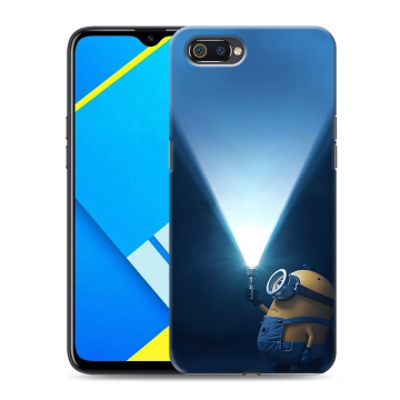 Силиконовый противоударный чехол на Realme C2 с принтом Миньоны Силиконовый противоударный чехол на Realme C2 с принтом Миньоны