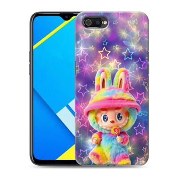 Силиконовый противоударный чехол на Realme C2 с принтом Labubu Лабубу Силиконовый противоударный чехол на Realme C2 с принтом Labubu Лабубу