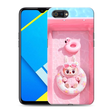 Силиконовый противоударный чехол на Realme C2 с принтом Labubu Лабубу Силиконовый противоударный чехол на Realme C2 с принтом Labubu Лабубу