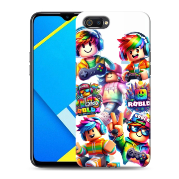Силиконовый противоударный чехол на Realme C2 с принтом Roblox Роблокс Силиконовый противоударный чехол на Realme C2 с принтом Roblox Роблокс