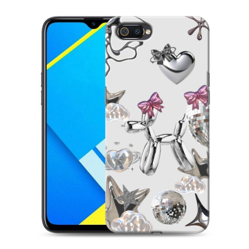 Силиконовый противоударный чехол на Realme C2 с принтом Y2K Силиконовый противоударный чехол на Realme C2 с принтом Y2K