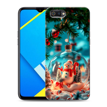 Силиконовый противоударный чехол на Realme C2 с принтом Новый год Силиконовый противоударный чехол на Realme C2 с принтом Новый год