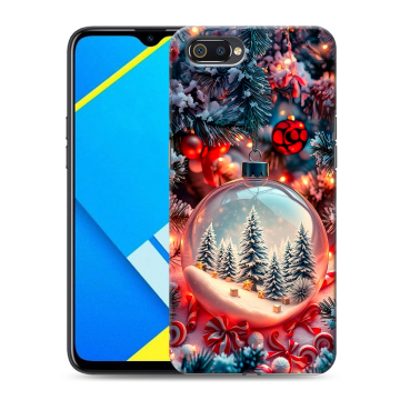 Силиконовый противоударный чехол на Realme C2 с принтом Новый год Силиконовый противоударный чехол на Realme C2 с принтом Новый год