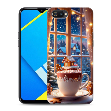 Силиконовый противоударный чехол на Realme C2 с принтом Новый год Силиконовый противоударный чехол на Realme C2 с принтом Новый год