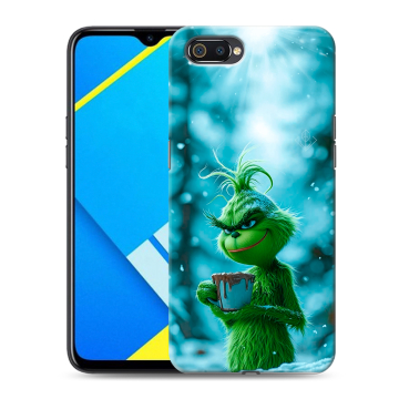 Силиконовый противоударный чехол на Realme C2 с принтом Новый год гринч Силиконовый противоударный чехол на Realme C2 с принтом Новый год гринч