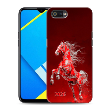 Силиконовый противоударный чехол на Realme C2 с принтом Новый год Силиконовый противоударный чехол на Realme C2 с принтом Новый год