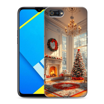 Силиконовый противоударный чехол на Realme C2 с принтом Новый год Силиконовый противоударный чехол на Realme C2 с принтом Новый год