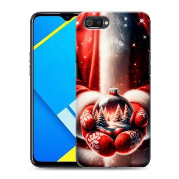 Силиконовый противоударный чехол на Realme C2 с принтом Новый год Силиконовый противоударный чехол на Realme C2 с принтом Новый год