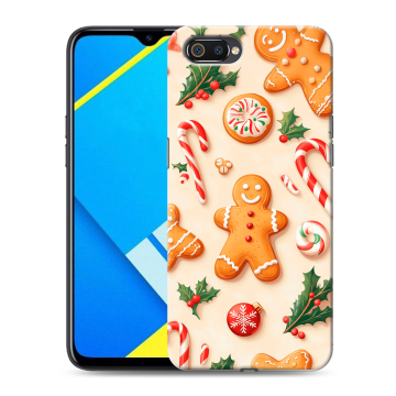 Силиконовый противоударный чехол на Realme C2 с принтом Новый год Силиконовый противоударный чехол на Realme C2 с принтом Новый год