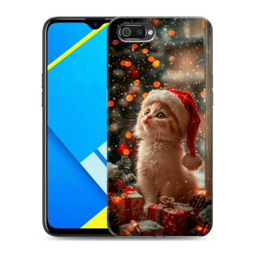 Силиконовый противоударный чехол на Realme C2 с принтом Новый год Силиконовый противоударный чехол на Realme C2 с принтом Новый год