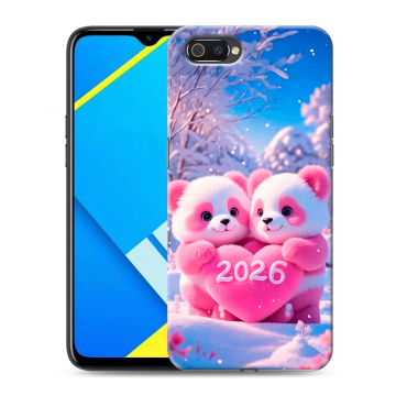 Силиконовый противоударный чехол на Realme C2 с принтом Новый год Силиконовый противоударный чехол на Realme C2 с принтом Новый год