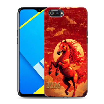 Силиконовый противоударный чехол на Realme C2 с принтом Новый год Силиконовый противоударный чехол на Realme C2 с принтом Новый год