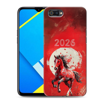 Силиконовый противоударный чехол на Realme C2 с принтом Новый год Силиконовый противоударный чехол на Realme C2 с принтом Новый год