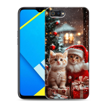 Силиконовый противоударный чехол на Realme C2 с принтом Новый год Силиконовый противоударный чехол на Realme C2 с принтом Новый год