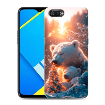 Силиконовый противоударный чехол на Realme C2 с принтом Новый год Силиконовый противоударный чехол на Realme C2 с принтом Новый год