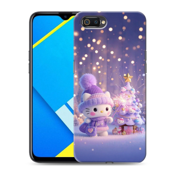 Силиконовый противоударный чехол на Realme C2 с принтом Новый год Силиконовый противоударный чехол на Realme C2 с принтом Новый год