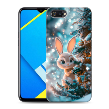 Силиконовый противоударный чехол на Realme C2 с принтом Новый год Силиконовый противоударный чехол на Realme C2 с принтом Новый год