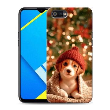 Силиконовый противоударный чехол на Realme C2 с принтом Новый год Силиконовый противоударный чехол на Realme C2 с принтом Новый год