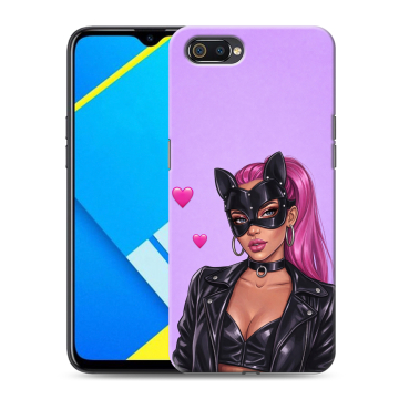 Силиконовый противоударный чехол на Realme C2 с принтом женский Силиконовый противоударный чехол на Realme C2 с принтом женский
