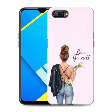 Силиконовый противоударный чехол на Realme C2 с принтом женский Силиконовый противоударный чехол на Realme C2 с принтом женский