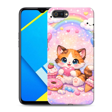 Силиконовый противоударный чехол на Realme C2 с принтом для девочек Силиконовый противоударный чехол на Realme C2 с принтом для девочек