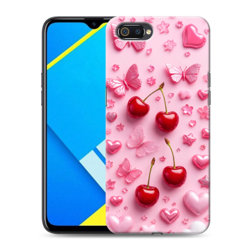 Силиконовый противоударный чехол на Realme C2 с принтом для девочек Силиконовый противоударный чехол на Realme C2 с принтом для девочек