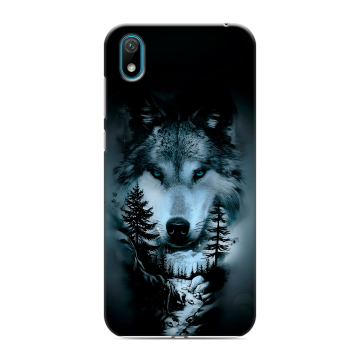 Силиконовый чехол на Huawei Y5 (2019) с принтом Лесной волк
