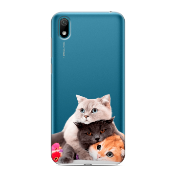 Силиконовый чехол на Huawei Y5 (2019) с принтом Кошки