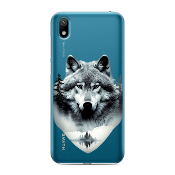 Силиконовый чехол на Huawei Y5 (2019) с принтом Волк в лесу Силиконовый чехол на Huawei Y5 (2019) с принтом Волк в лесу