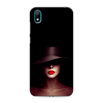 Силиконовый чехол на Huawei Y5 (2019) с принтом Девушка в шляпе Силиконовый чехол на Huawei Y5 (2019) с принтом Девушка в шляпе