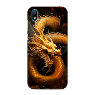 Силиконовый чехол на Huawei Y5 (2019) с принтом Золотой дракон Силиконовый чехол на Huawei Y5 (2019) с принтом Золотой дракон